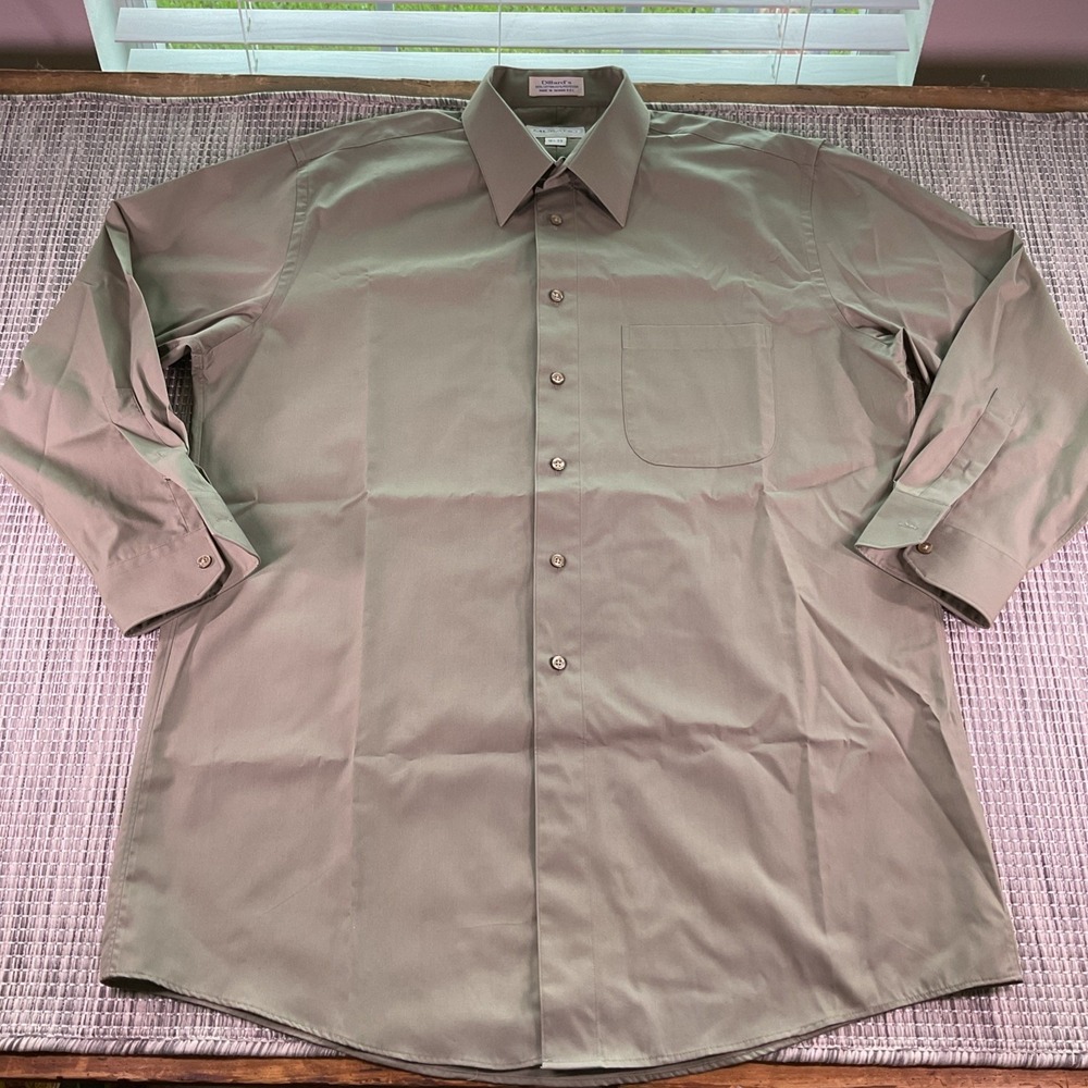 Murano Mens Olive Green Long Sleeve Button Down Dress Shirt 16.5 33 Dillard's